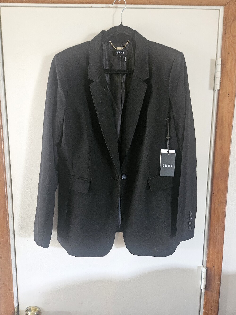 DKNY Black Single Button Suit Blazer Nwt  14